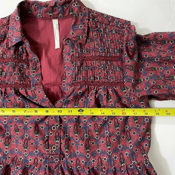 Anthropologie Diyana Boho Floral Tiered Peasant Tunic Dress Women’s Small - Picture 3 of 5